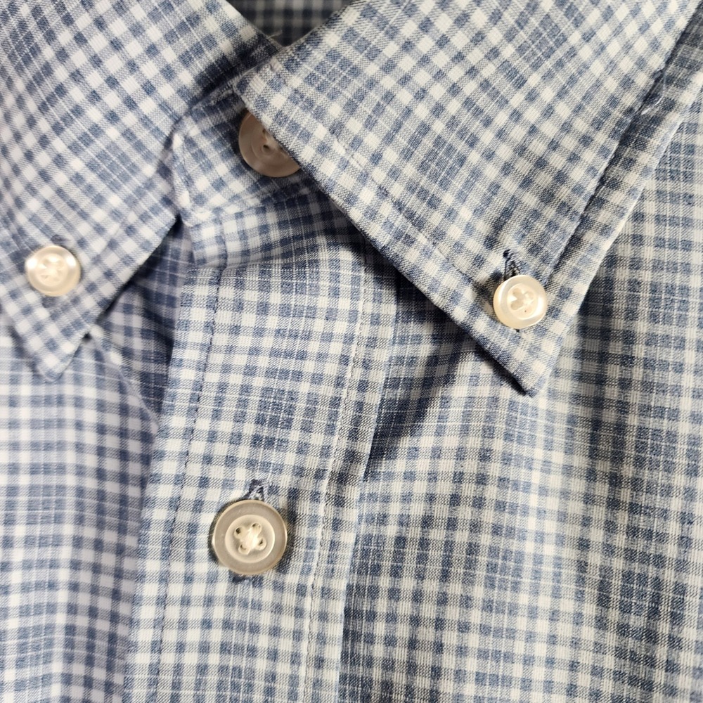 ORVIS Mens XL Active Fit Long Sleeve Gingham Button Down Shirt Blue White - Picture 3 of 7